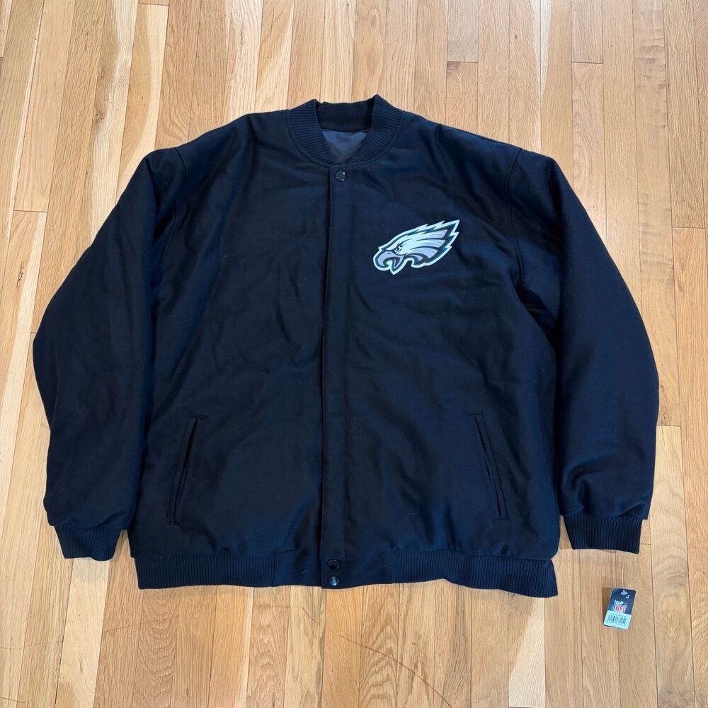 NEW JH Designs Philadelphia Eagles Wool Bomber Varsity Jacket Jeff Hamilton 4XL